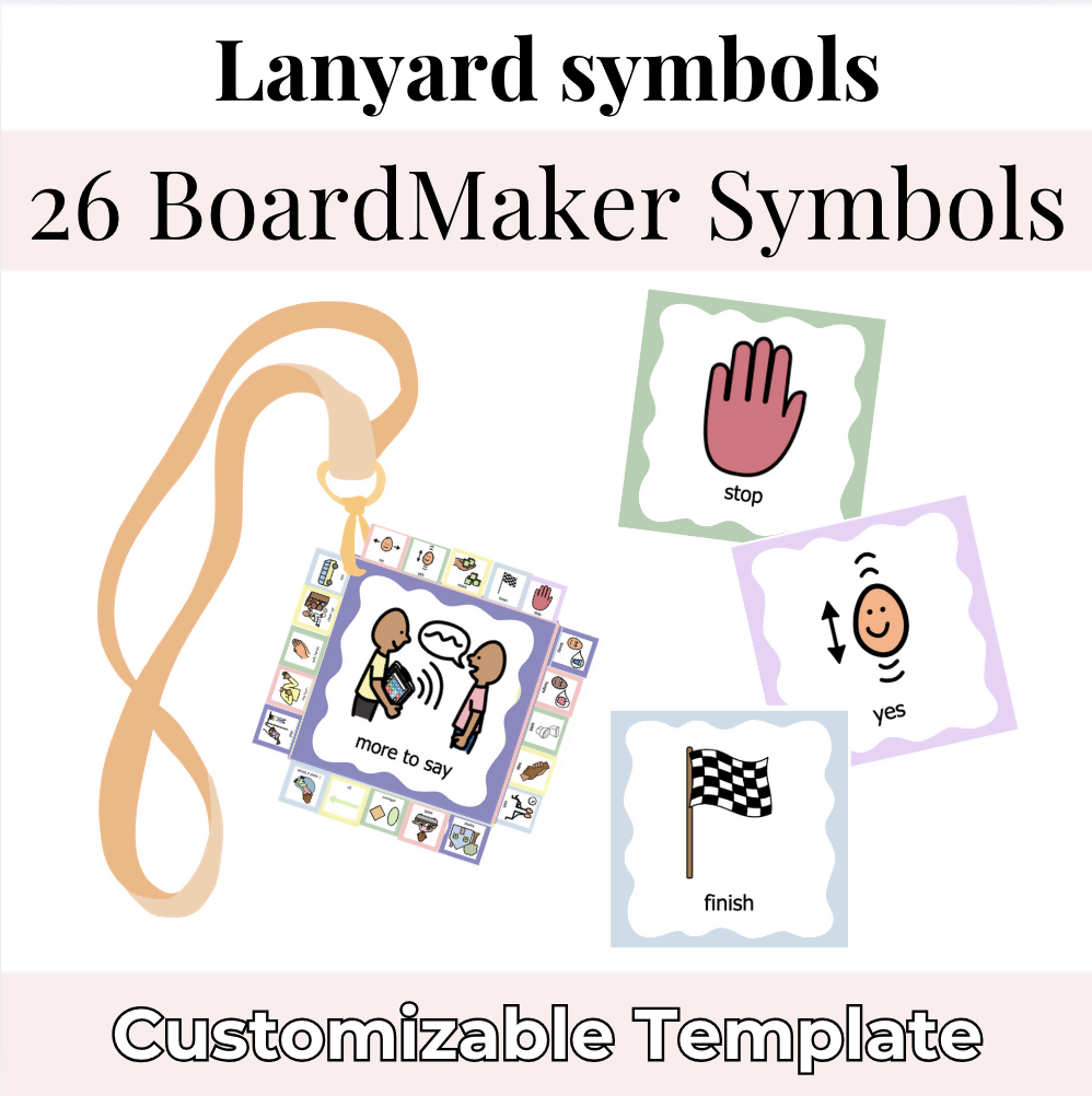 AAC Communication Cards for Lanyards | Core Word Visuals