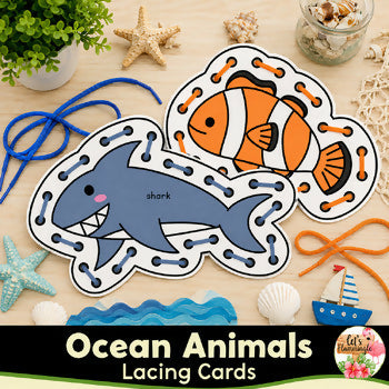 Ocean Animals Beach Day Lacing Cards Morning Bins Early Finishers Activities