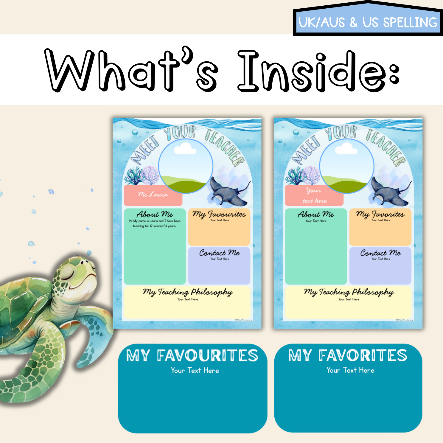 Ocean Blue Meet the Teacher Template | Editable Back to School Classroom Decor
