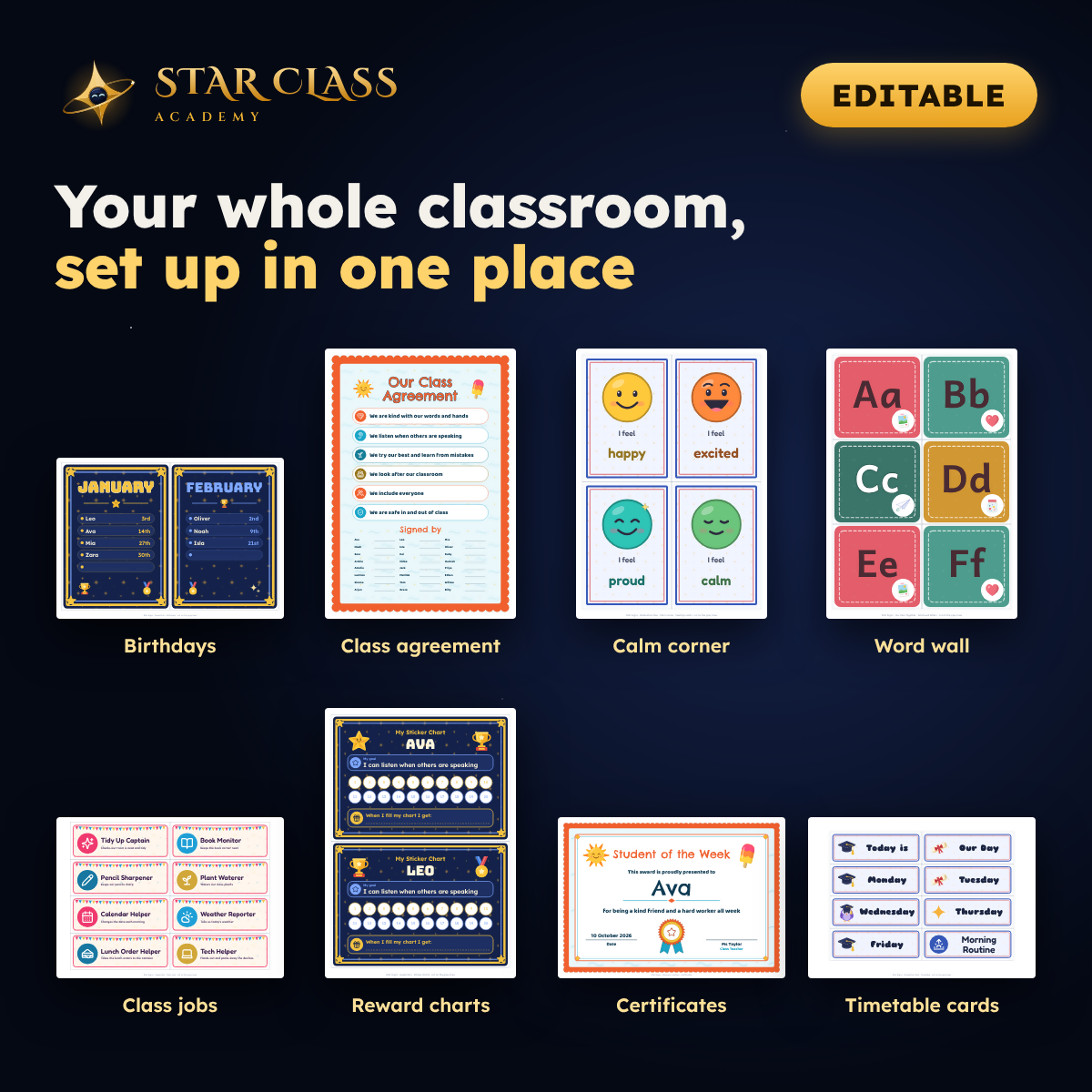 End of Year Awards & Certificates | Editable Class Decor | Prep to Year 6