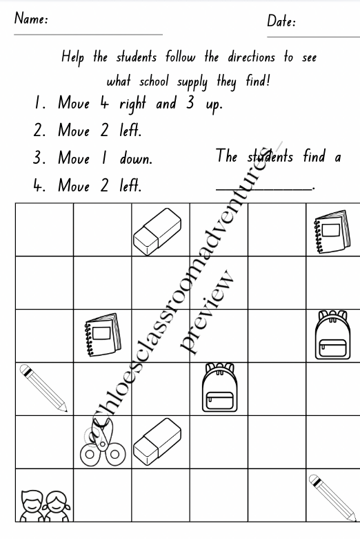 Giving and Following Directions | No Prep Directional Language Activities | Curriculum Aligned