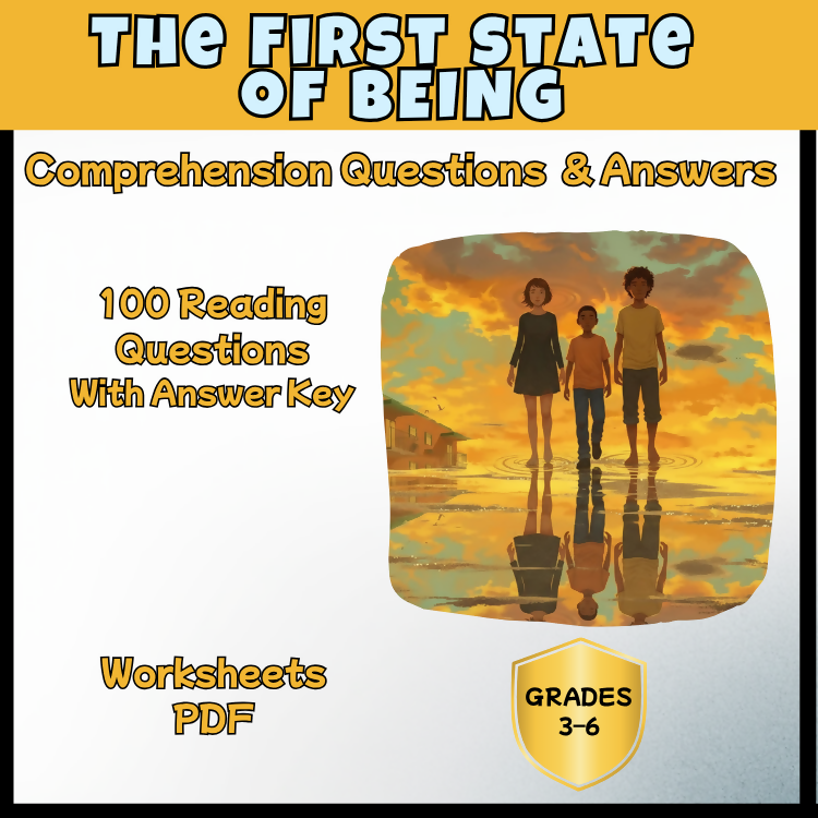The First State of Being Comprehension Questions and Answer Key PDF | Erin Entrada Kelly Novel Worksheets for Grades 4–6