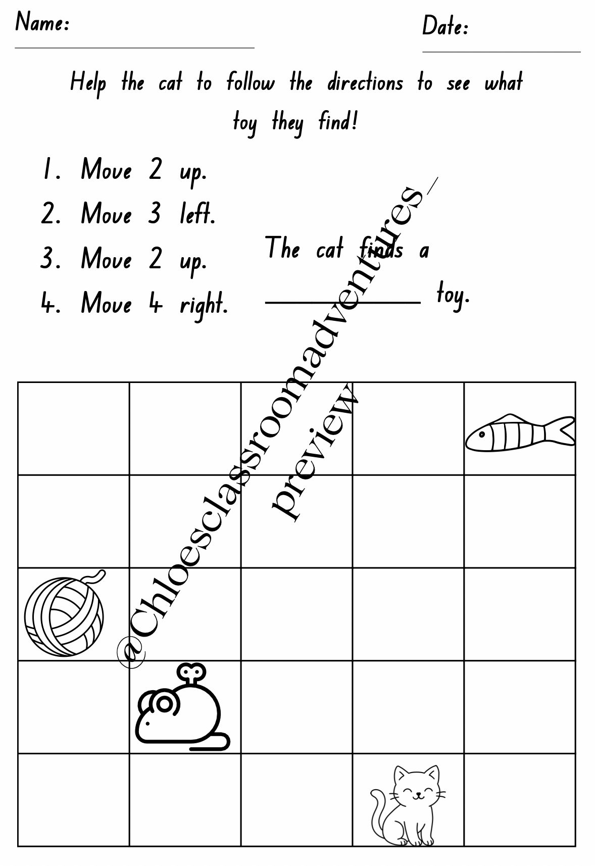 Giving and Following Directions | No Prep Directional Language Activities | Curriculum Aligned