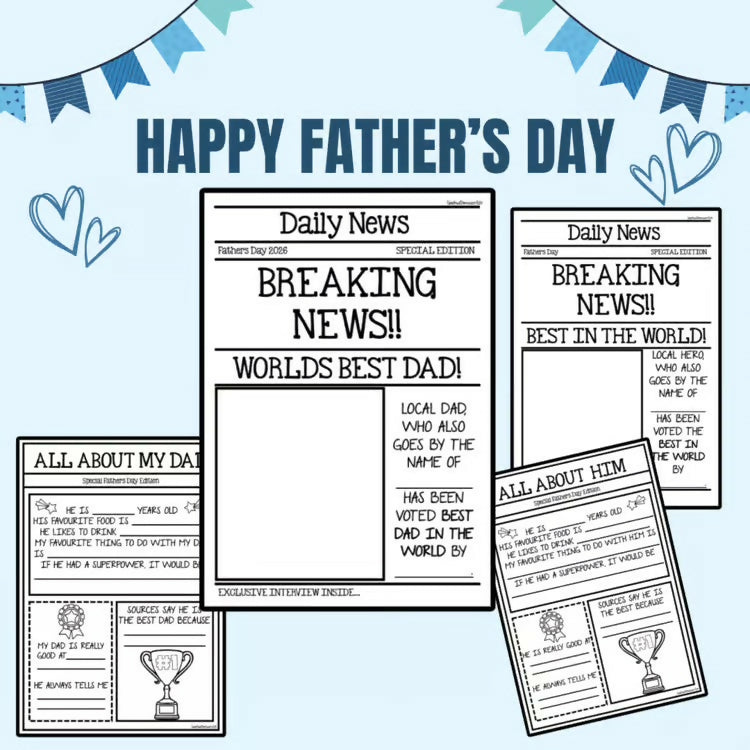 BREAKING NEWS: Best Dad Ever! | Father's Day Newspaper Craft & Writing Activity