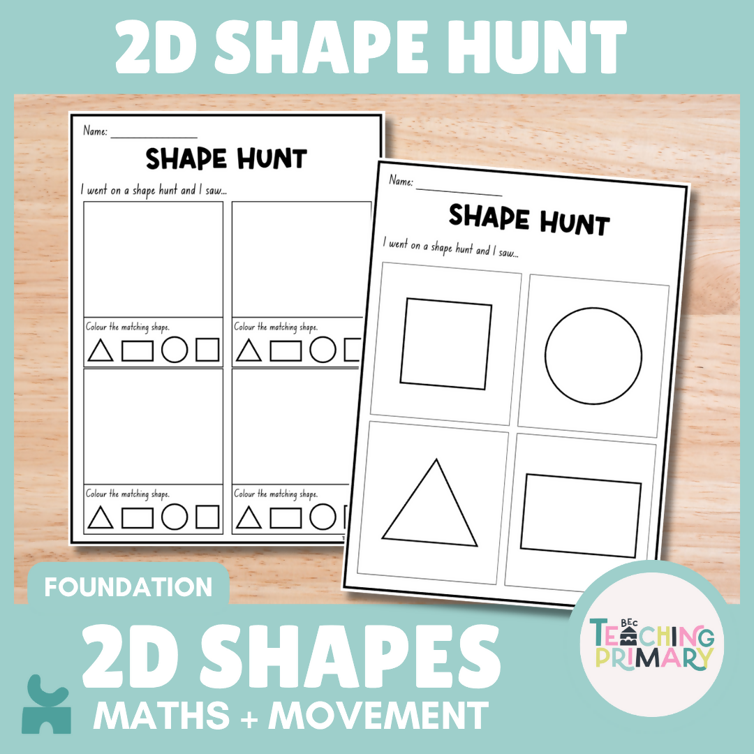 2D Shape Hunt Follow Up Activity | Foundation | Kindergarten | Grade 1