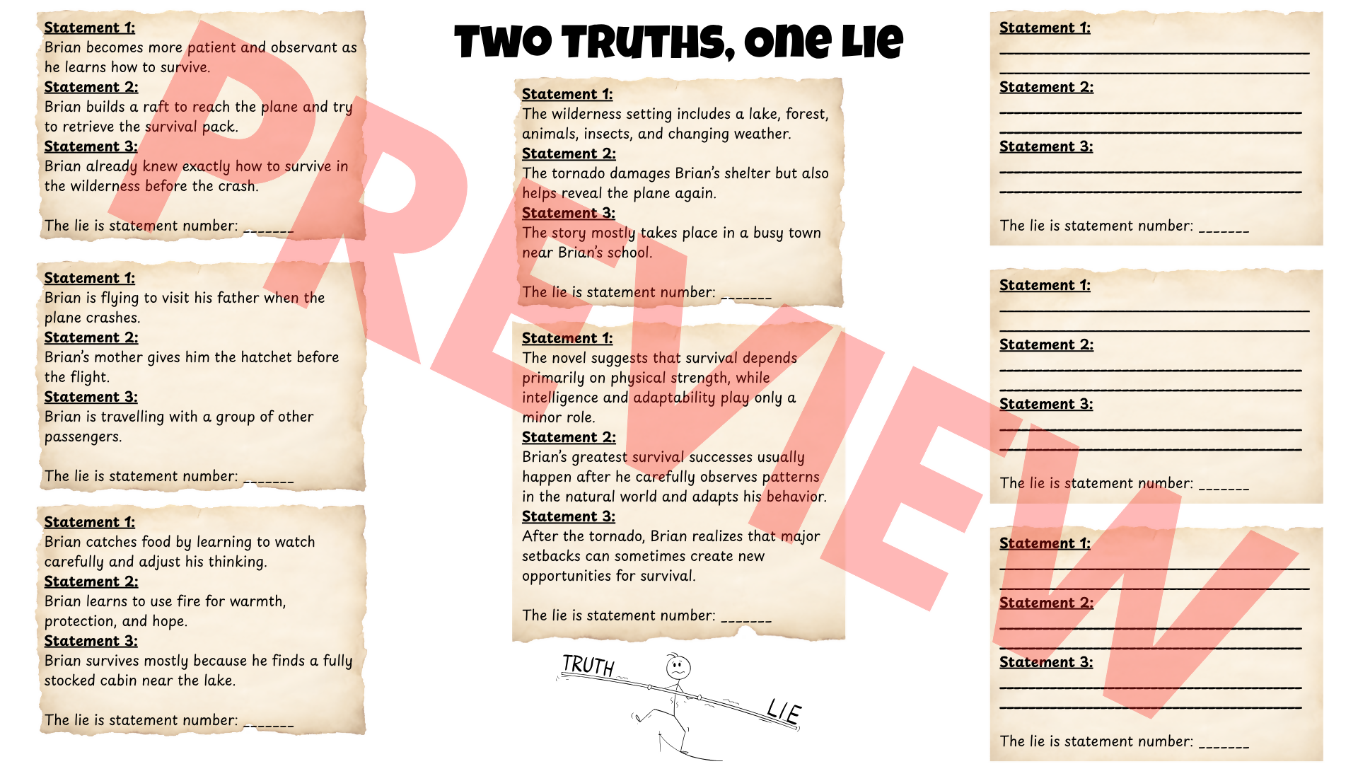 Hatchet Novel Study Unit | Complete Comprehension, Vocabulary, Writing & Activity Pack | Grades 5–8