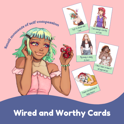 Neurodivergent Teen Self-Compassion Cards | Autism, ADHD, AuDHD | Digital