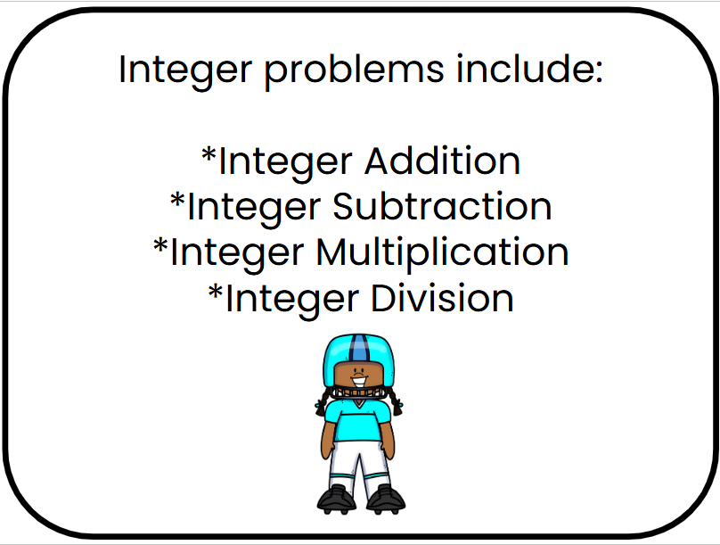 Football-Themed Integer Slide Game - Google Slides and Power Point