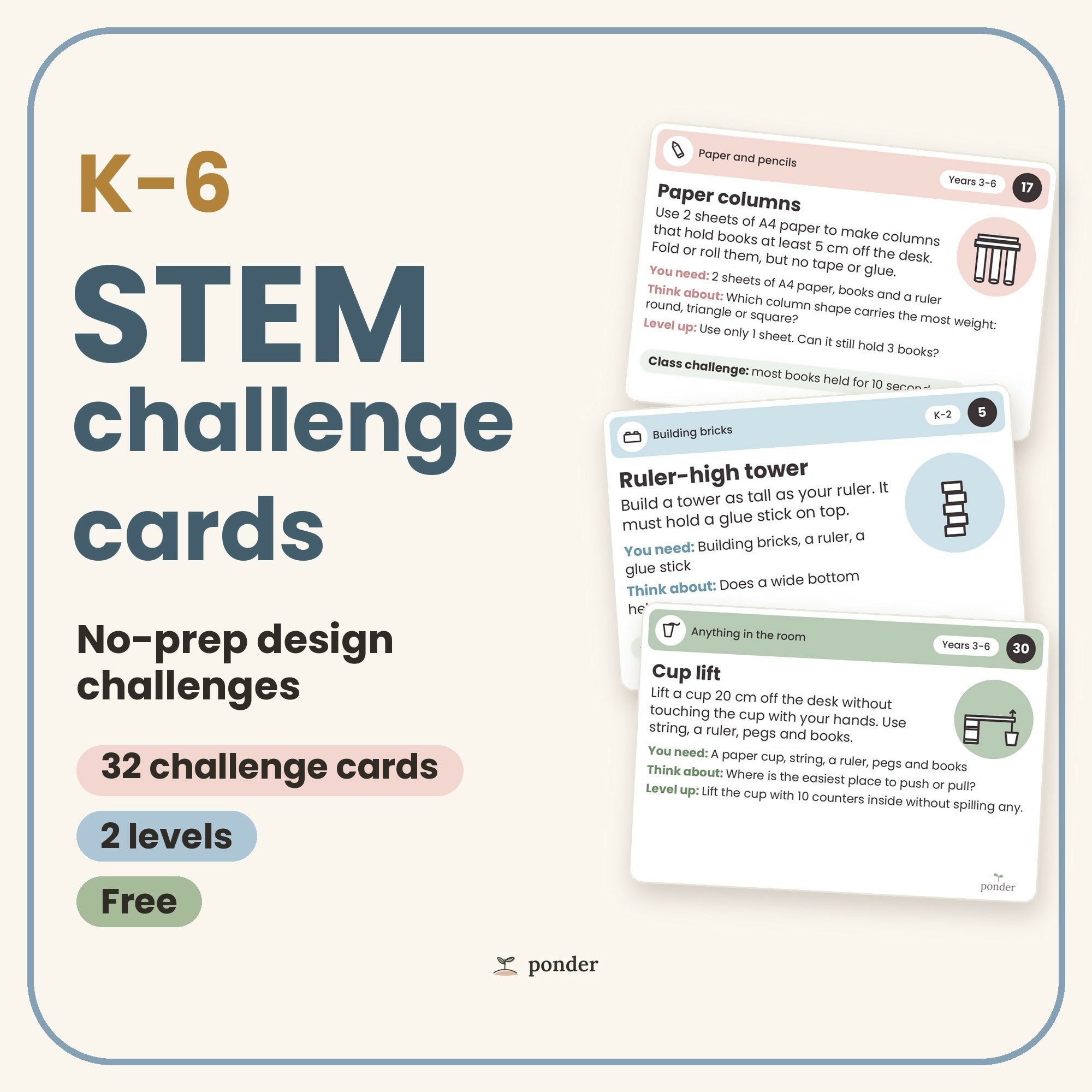 STEM Challenge Cards K-6 | Early Finishers & Rotations | No Prep