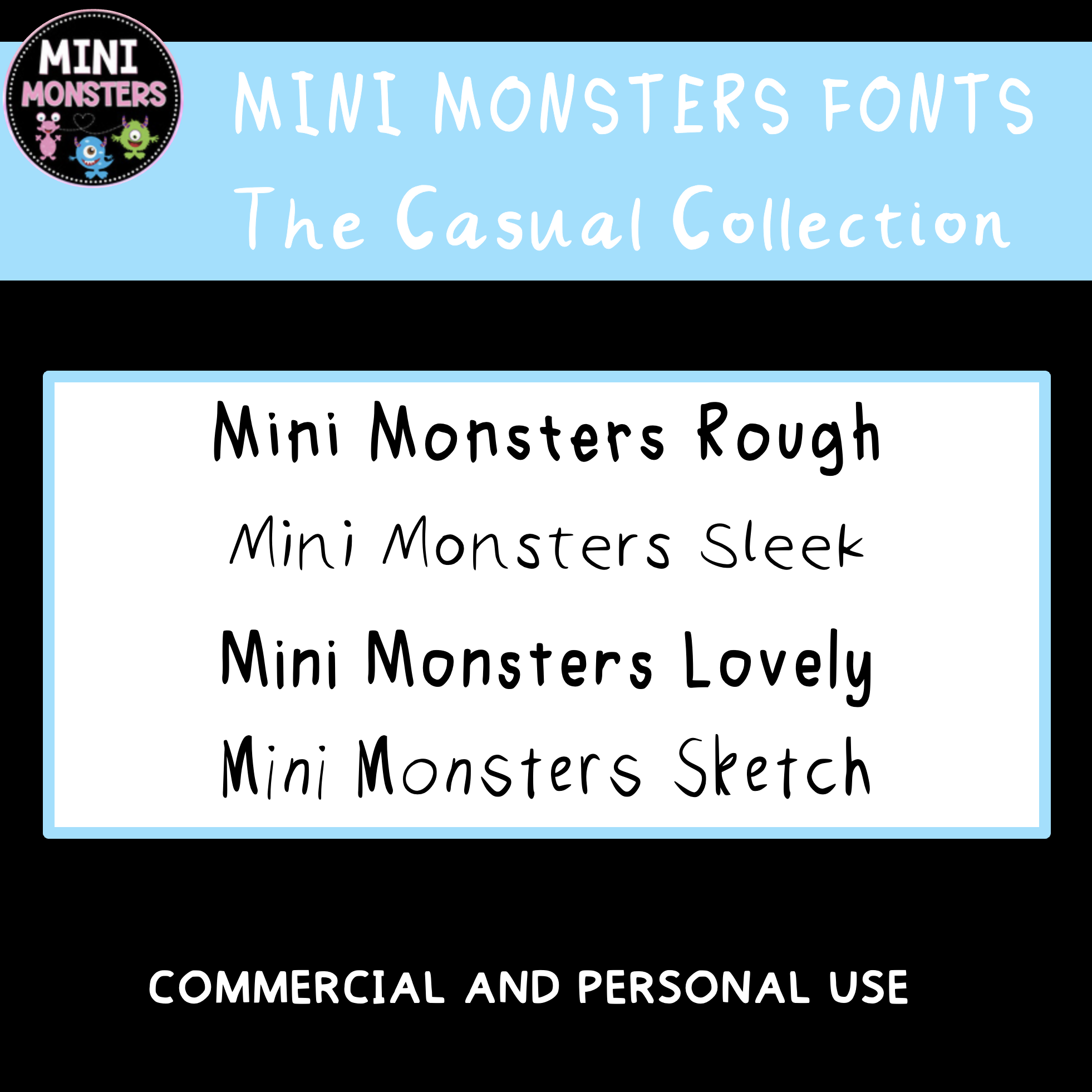 Casual Classroom Fonts | The Casual Collection | 4 Original Hand-Made Everyday Fonts | OTF + TTF Commercial Use