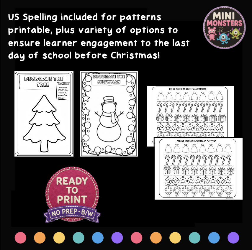 Year 1 Year 2 Christmas No Prep Activities Booklet Colouring Drawing Symmetry