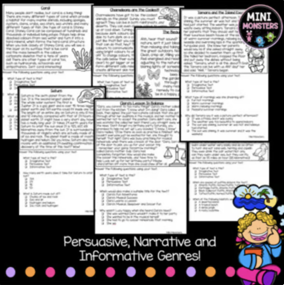 Reading Groups Comprehension Passages and Questions | Year Three and Year Four | 10 Weeks | Narratives Persuasive Informative | Set 3