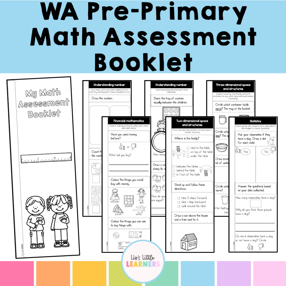 WA Pre-Primary Maths Assessment Booklet | Foundation | V9 WA Curriculum Aligned