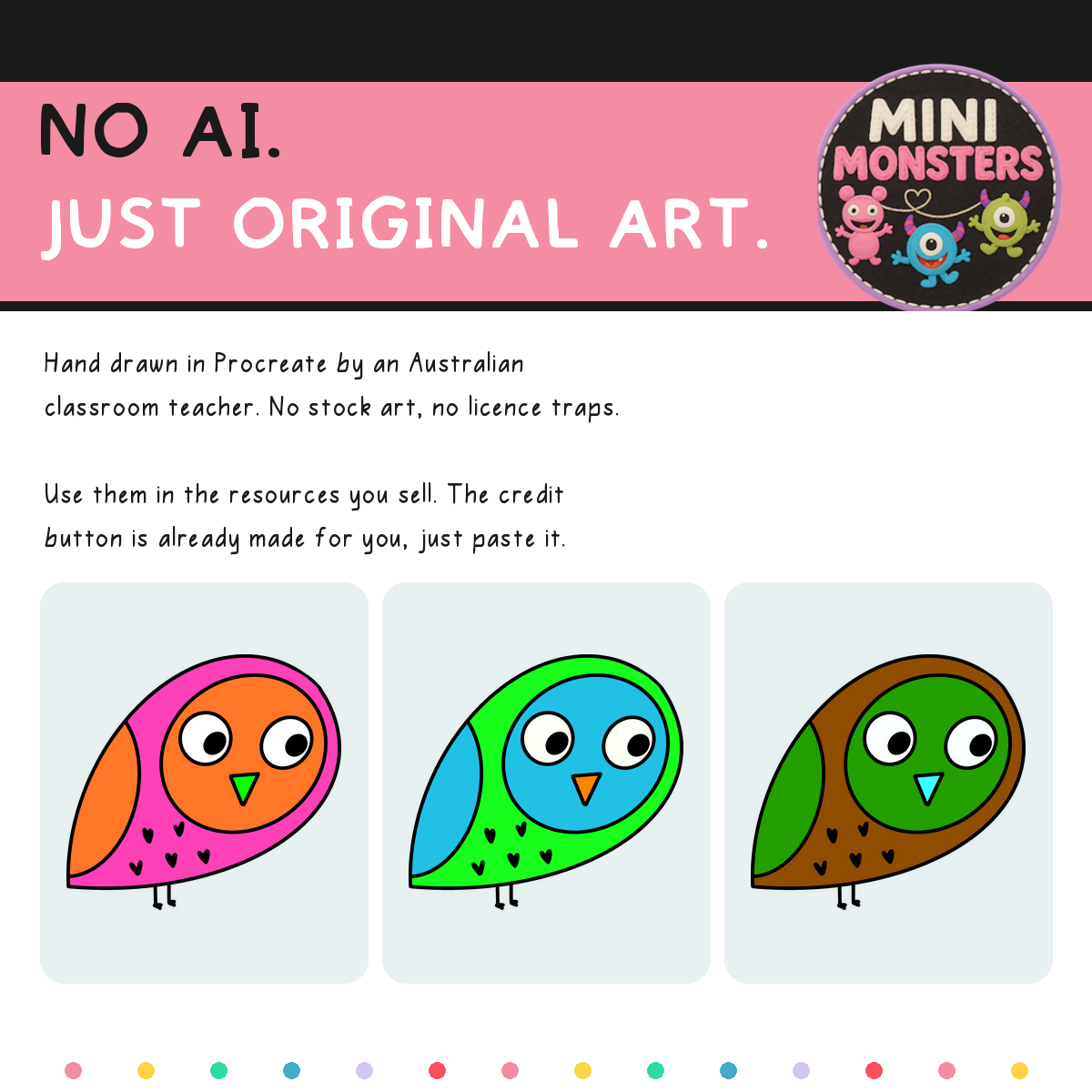 Owls Clipart Set 1 | 11 Designs 22 Files | Colour and Blackline | Hand Drawn | Commercial Use