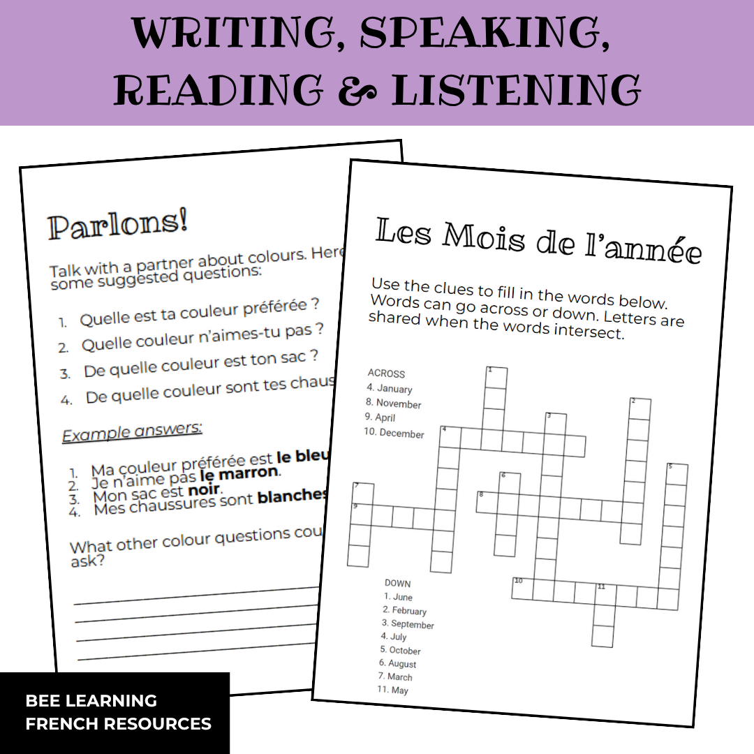 Beginner French Starter Bundle | French Vocabulary & Activities