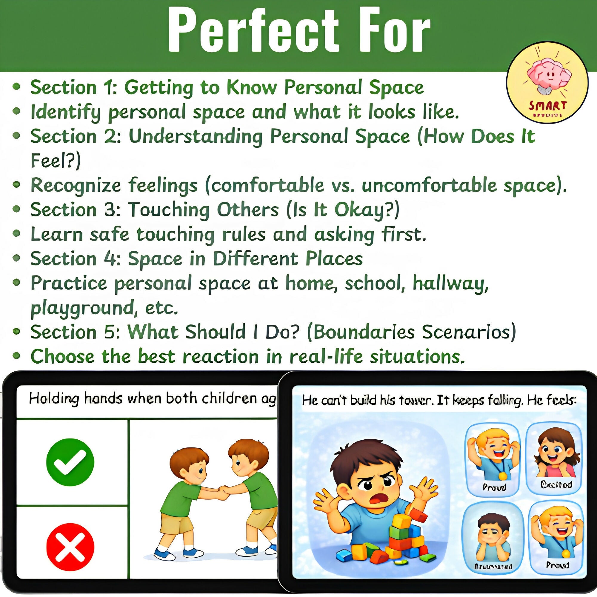 Try Before Buy: Digital Boom Cards Feelings & Personal Space (Autism/SpEd/PreK)