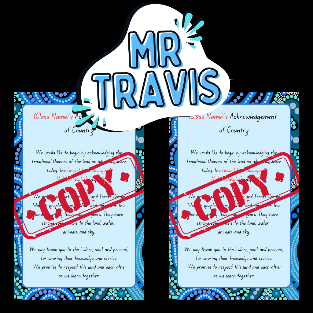 Years 1–2 Editable Acknowledgement of Country