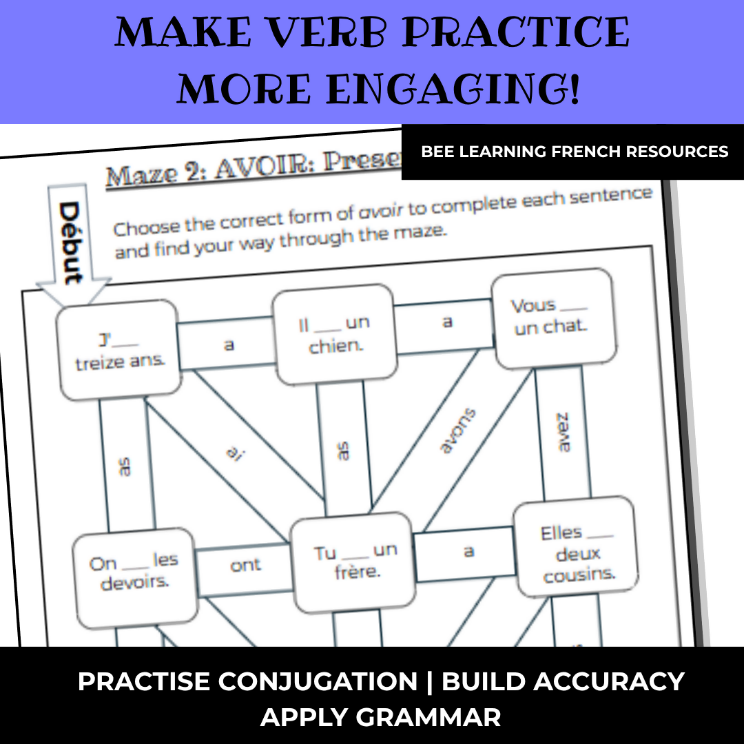French Être & Avoir Present Tense Mazes | Verb Conjugation Activities