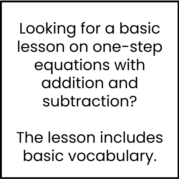 One-Step Algebraic Equations - Addition & Subtraction - Google Slides/Power Point