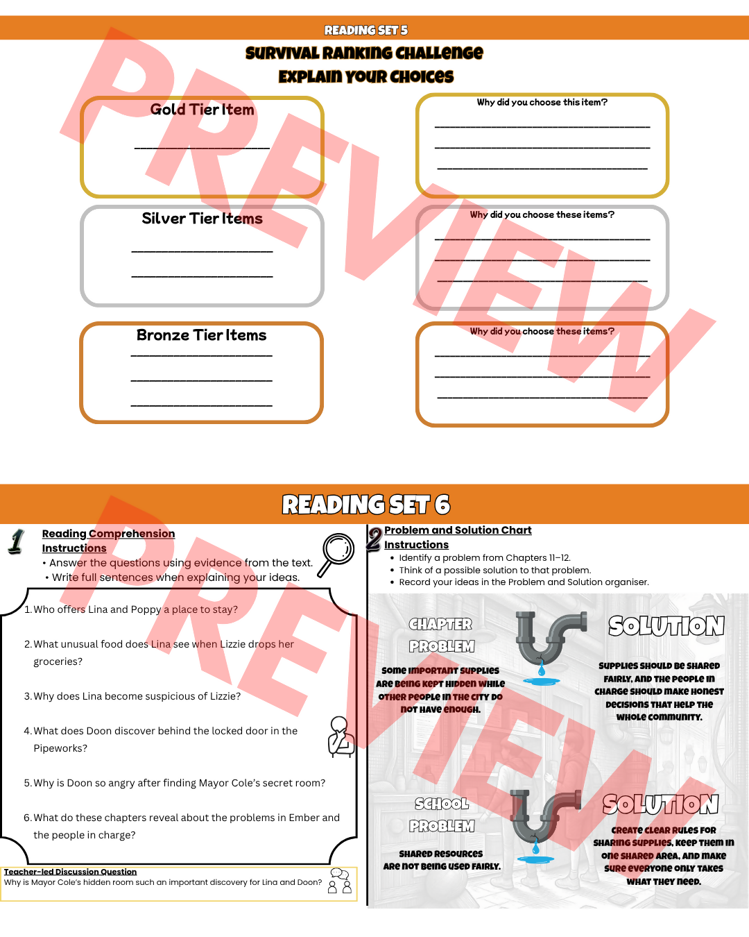 The City of Ember Novel Study Unit | Reading Comprehension & Activities | Years 4–8 PDF |