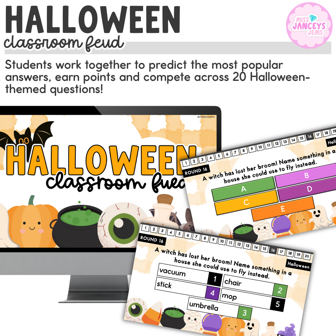 Year 2, 3, 4 & 5 Halloween Games & Activities | Halloween Classroom Feud Team Building Game