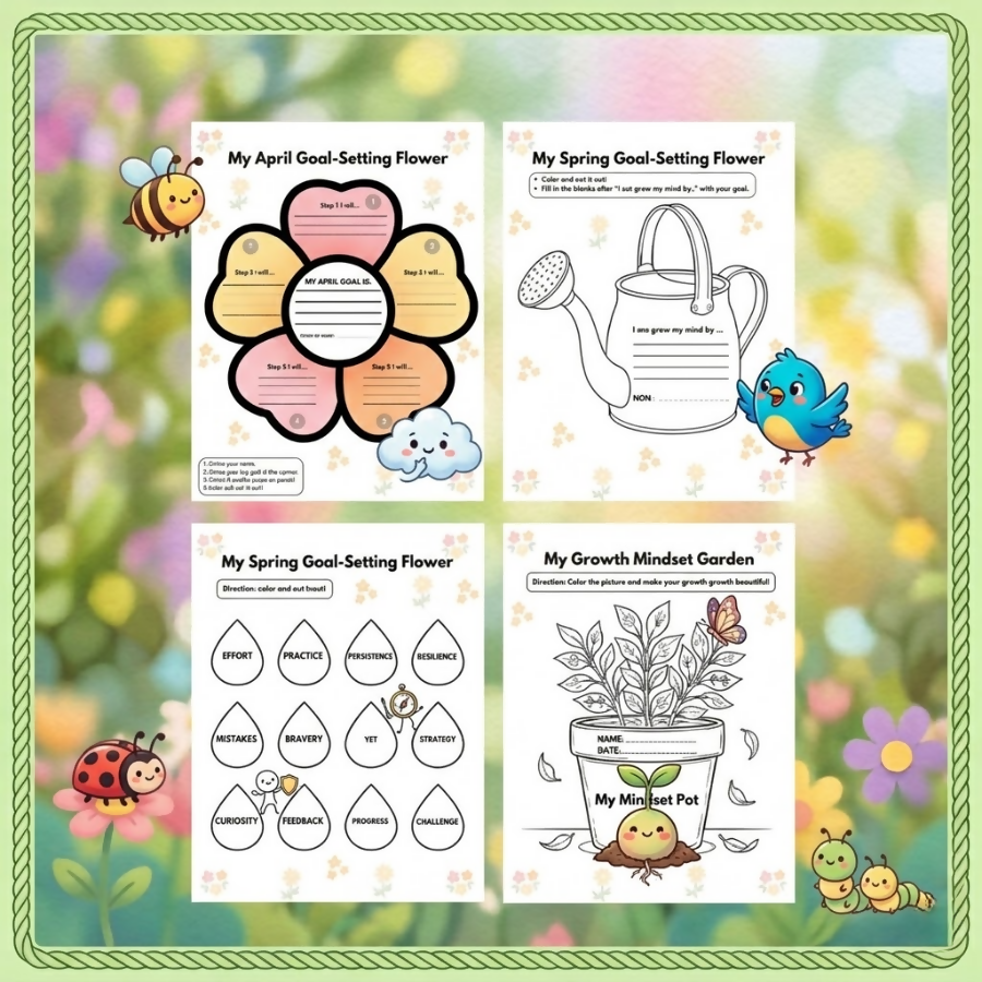 Spring Writing Prompts | Spring Craft Activity | Spring Growth Mindset