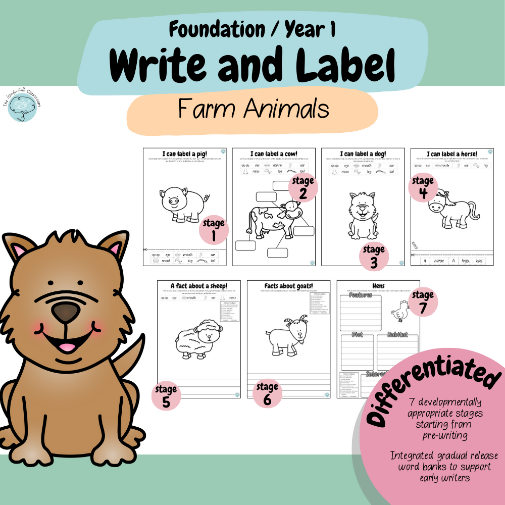 Foundation & Year 1 V9 Differentiated Information Writing - Farm Animals