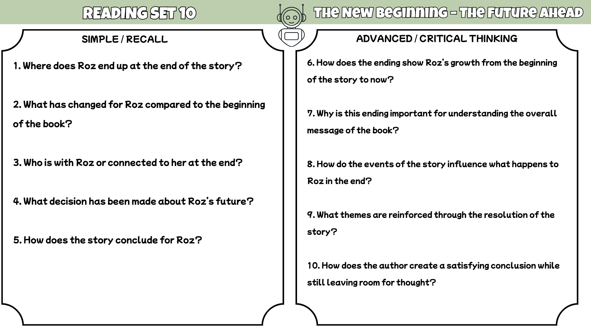 The Wild Robot Escapes Comprehension Questions and Answer Key PDF | Peter Brown Novel Worksheets for Grades 3–6