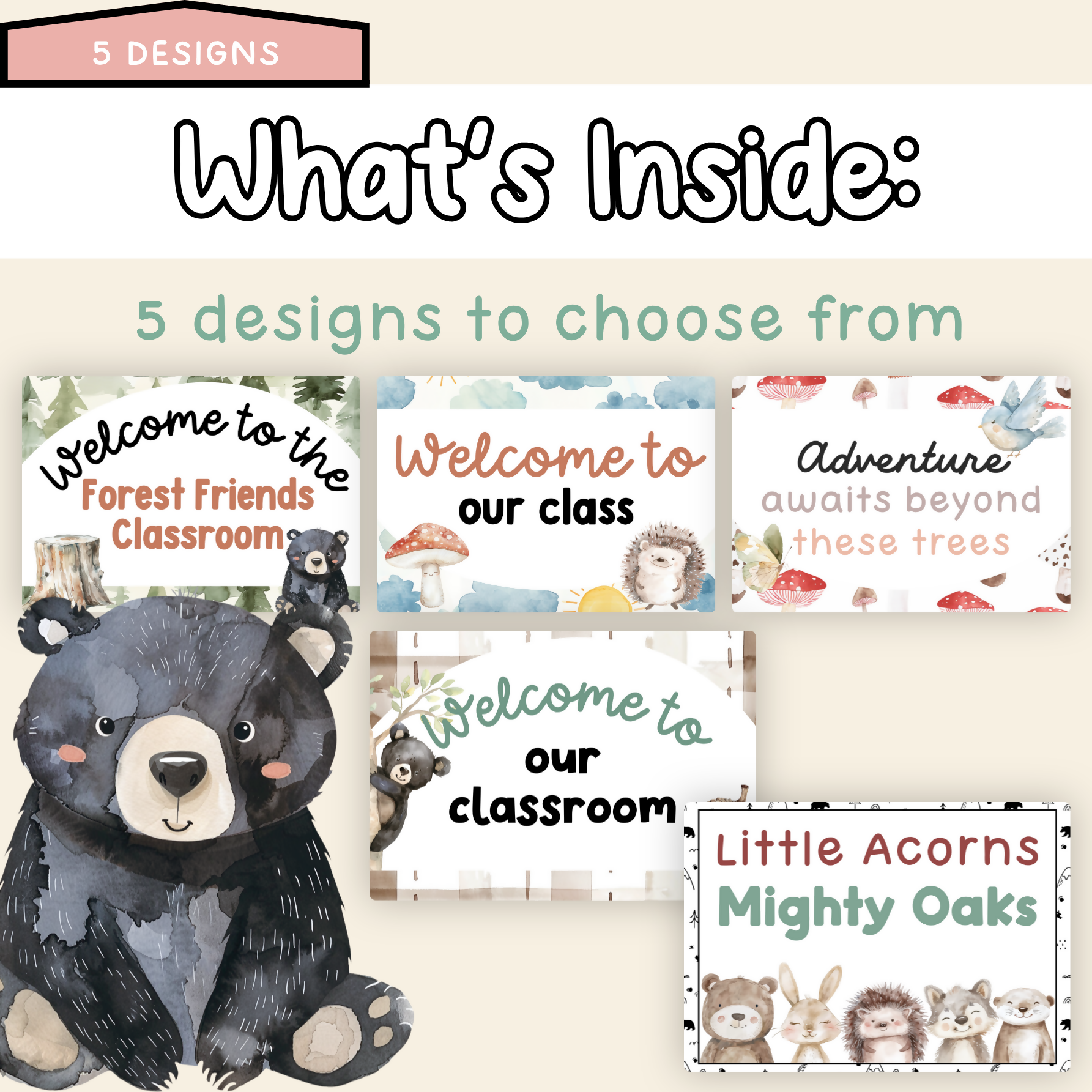 Forest Friends Door Display | Woodland Classroom Decor | Classroom Door Decor