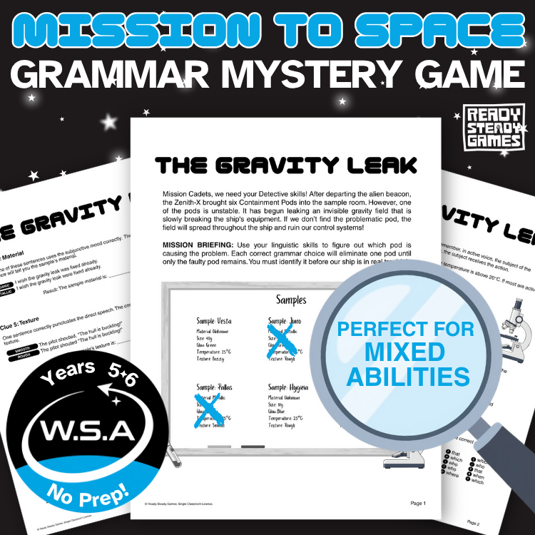 Mission to Space Grammar Mystery Game | Differentiated for Mixed Abilities | Years 5–6