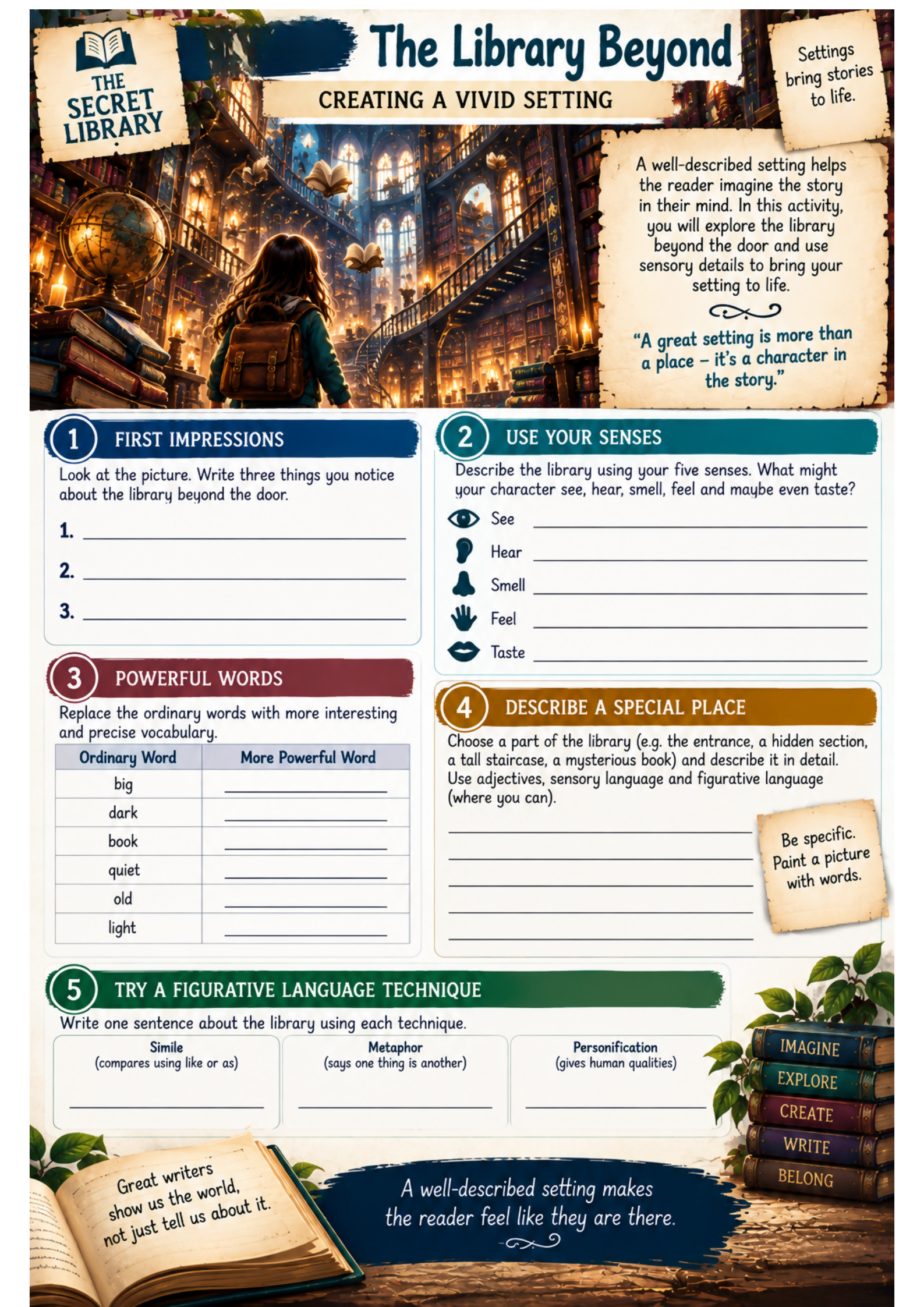 Narrative Writing Unit | The Secret Library | Creative Story Writing |Grades 3–6