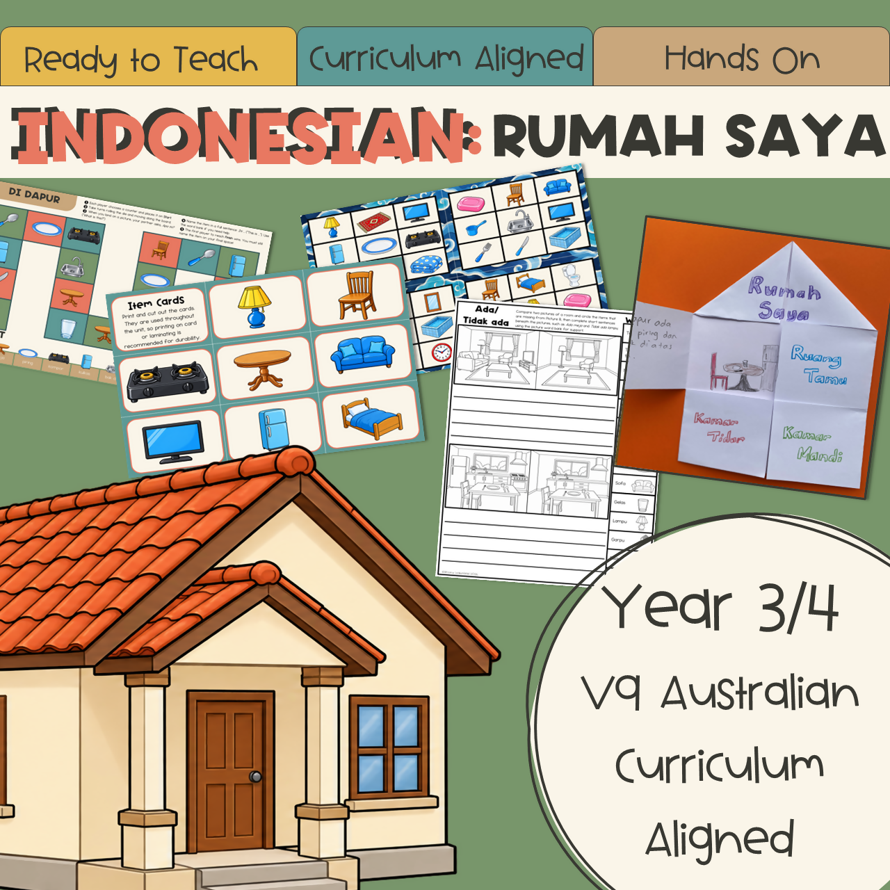 Indonesian House Unit | Years 3–4 | Australian Curriculum, PPT & Printables