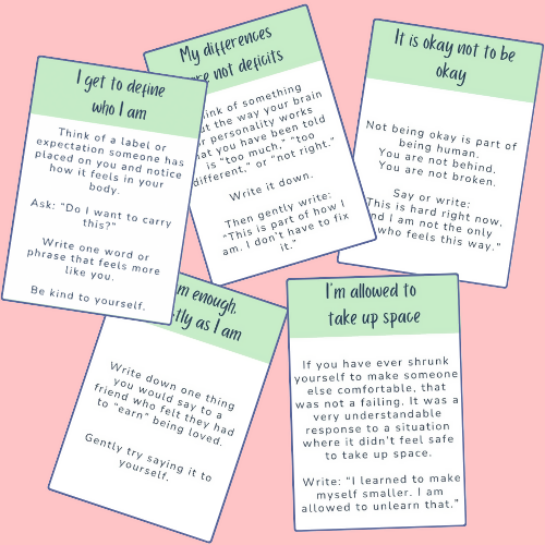 Neurodivergent Teen Self-Compassion Cards | Autism, ADHD, AuDHD | Digital