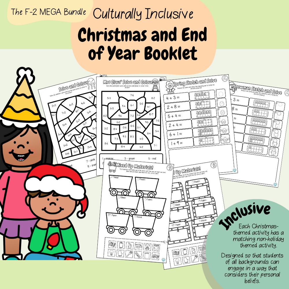The MEGA F-2 Culturally Inclusive Christmas/End of Year Booklet Bundle