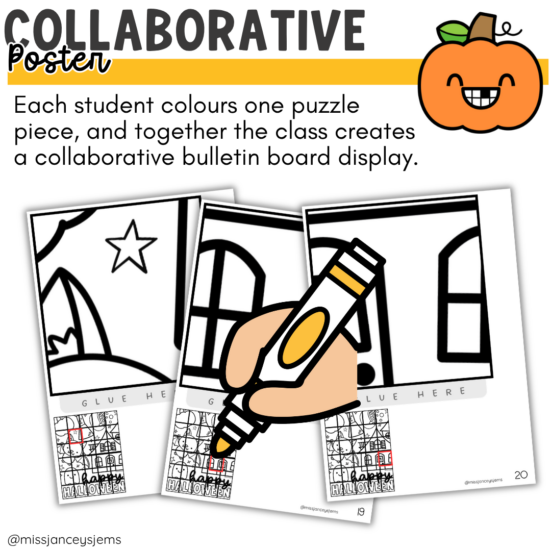 1. Halloween Collaborative Colouring Poster & Classroom Mural | October Craft, Halloween Bulletin Board, Group Art Activity & Classroom Display