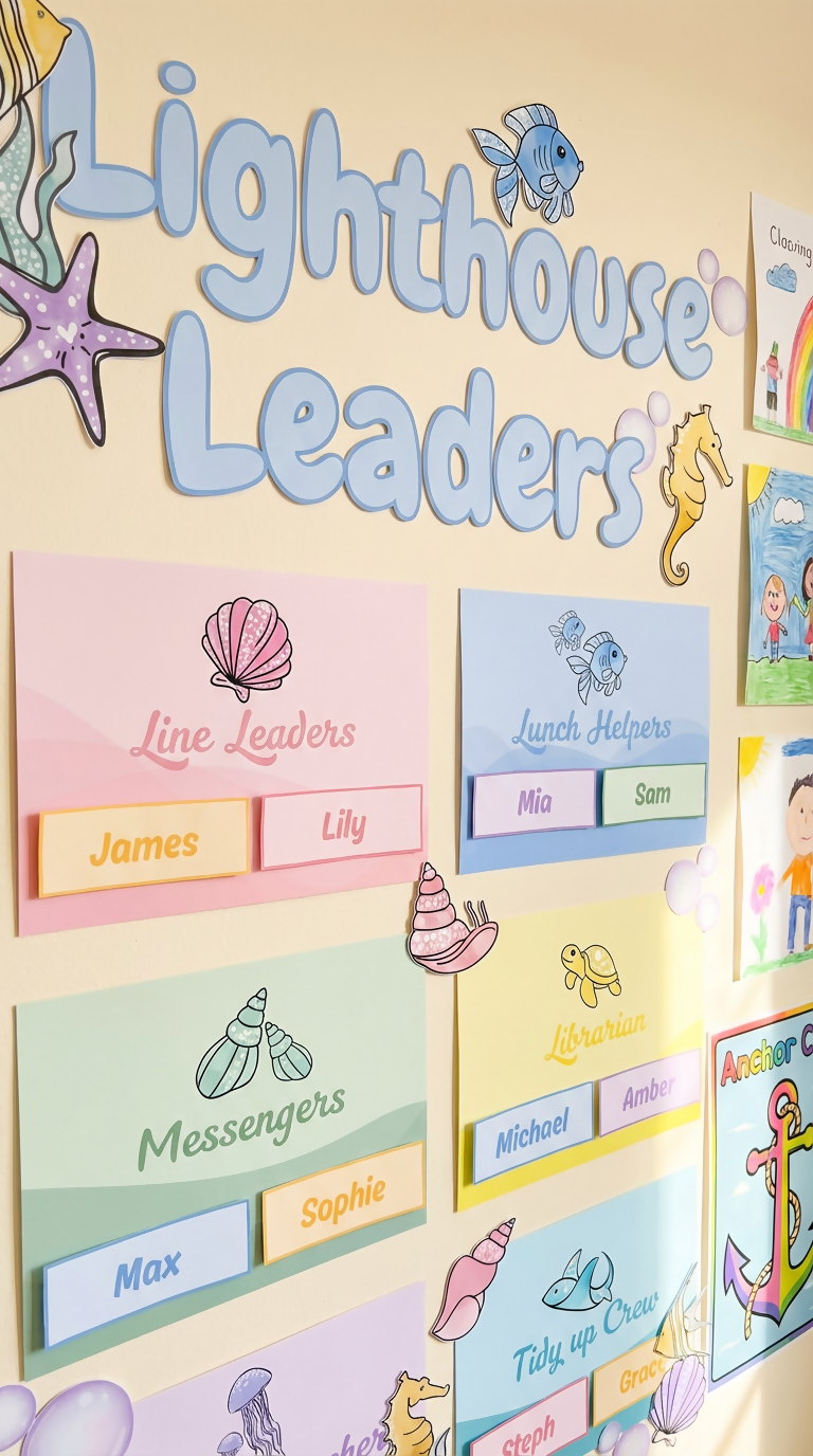 Classroom Job Chart - Sweet Tides Pastel Ocean