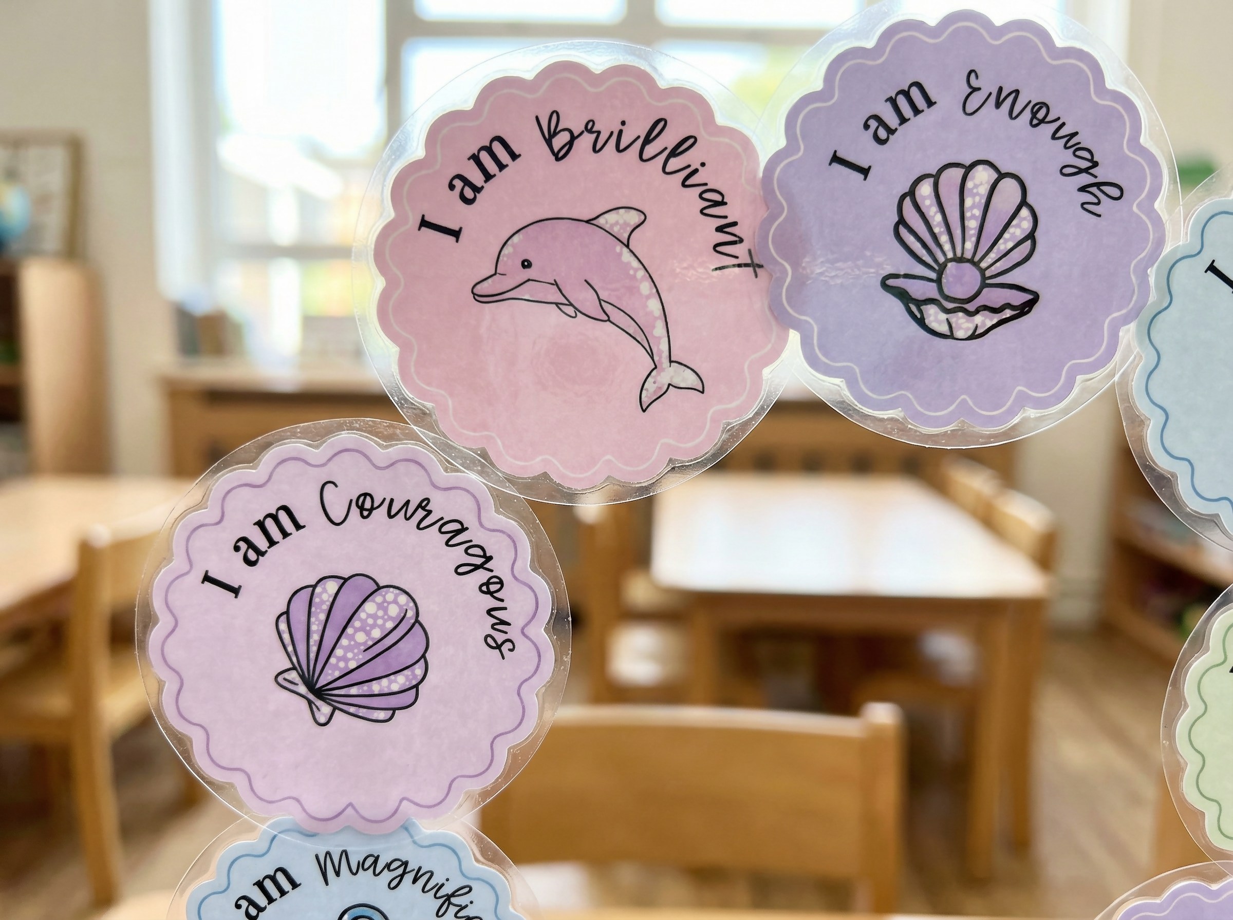 Alphabet Affirmation Posters "I am" - Sweet Tides Pastel Ocean Decor