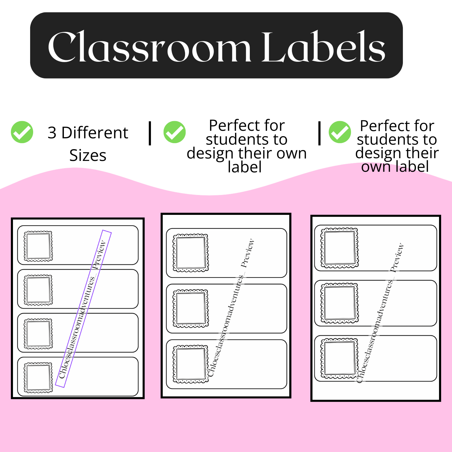 Classroom Labels - | Tote Labels| 3 different sizes